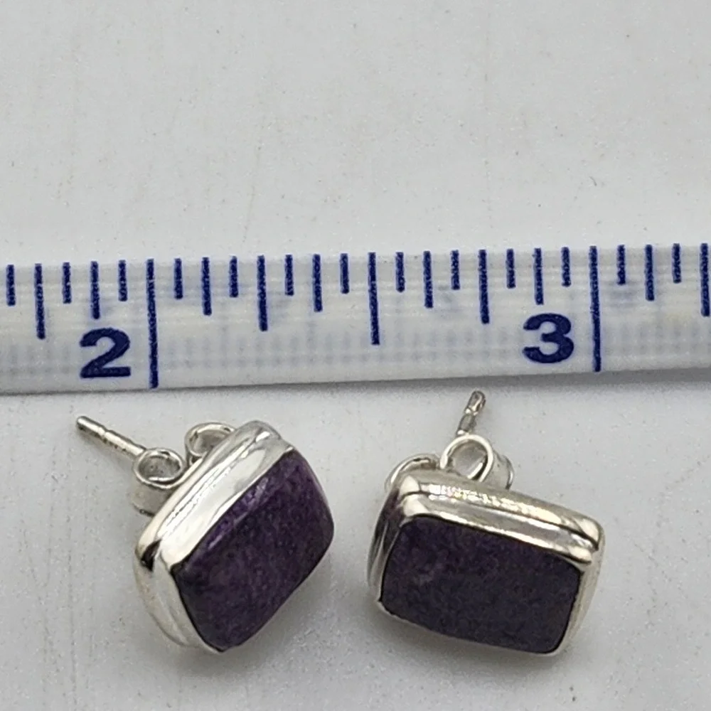 Sterling Silver 925 Phosphorite Stud‎ Earrings